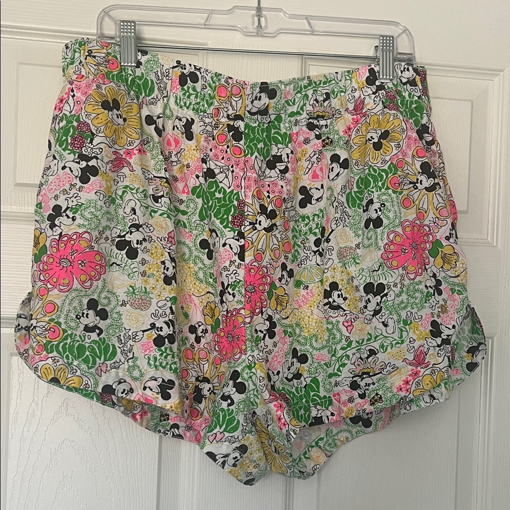 Disney Lilly Pulitzer Elodey Floral Linen High-Waist Shorts XL - Picture 2 of 7